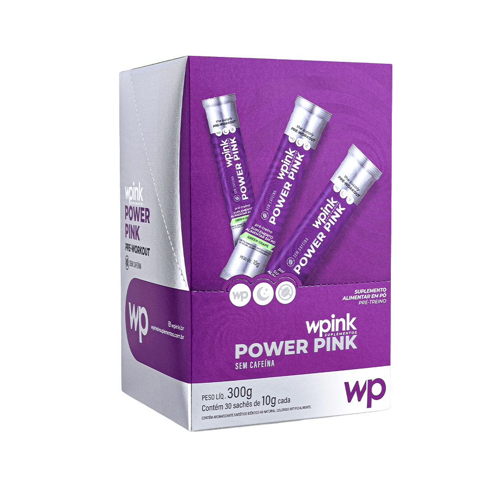 power pink sem cafeína de uva verde - pré-treino - 300g - wp - foto 4